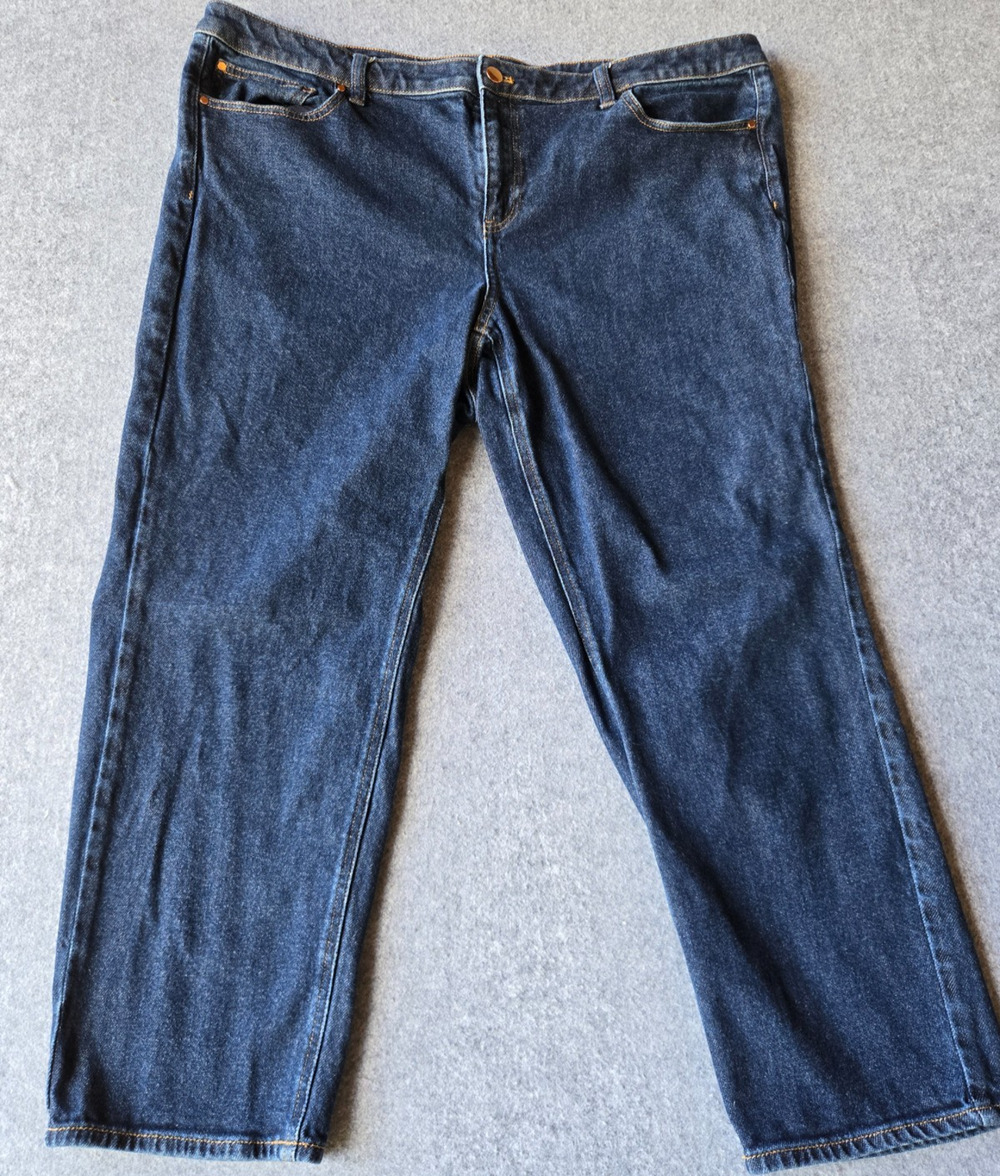 Talbots Women's Slim Straight Ankle Jeans Dark Wash High Rise Size 18W 40"x26.5"
